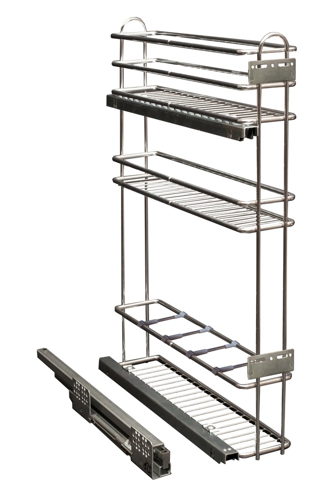 BOTELLERO DE 15 H-80 CROMO P/GUIA HETTICH